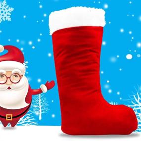 img 3 attached to 🧦 Extra Large Christmas Stocking - XL Velvet Fillable Big Xmas Stocking for Kids and Adults - Fits Most Stocking Holders - MSYO Giant Red Christmas Stocking
