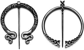 img 4 attached to 🌟 XGALA Viking Brooch Pin Clasp: Exquisite Norse Flbula Cloak Pin for Celtic Shawls, Scarves, and Clothing - Finest Jewelry for Women and Girls