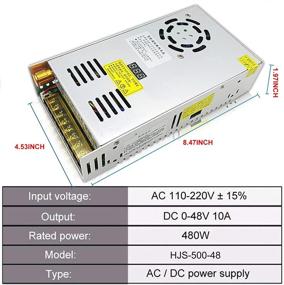 img 1 attached to 🌡️ Инвертор постоянного тока EAGWELL с регулировкой напряжения от 110V до 220V на постоянное напряжение от 0 до 48V, мощностью 480W, с цифровым дисплеем, стабилизатором напряжения и встроенным вентилятором охлаждения.