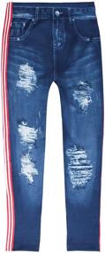 img 2 attached to Comfortable Seamless Printed Leggings for Girls - Optimal Jeggings for Effortless Style
