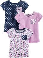 👚 stylish and versatile: simple joys carters toddler girls' 3 pack clothing for tops, tees & blouses logo