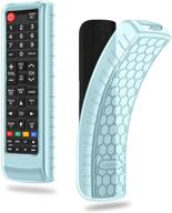 📺 protective silicone case for samsung tv remote - lightweight honey comb design, anti-slip, shockproof cover for samsung bn59-01315a bn59-01199f aa59-00666a bn59-01301a remote - blue-glow in the dark logo