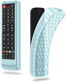 img 4 attached to 📺 Protective Silicone Case for Samsung TV Remote - Lightweight Honey Comb Design, Anti-Slip, Shockproof Cover for Samsung BN59-01315A BN59-01199F AA59-00666A BN59-01301A Remote - Blue-Glow in The Dark