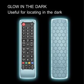 img 2 attached to 📺 Protective Silicone Case for Samsung TV Remote - Lightweight Honey Comb Design, Anti-Slip, Shockproof Cover for Samsung BN59-01315A BN59-01199F AA59-00666A BN59-01301A Remote - Blue-Glow in The Dark