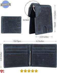 img 1 attached to Minimalist Leather Men's Wallet with RFID Blocking in Charcoal