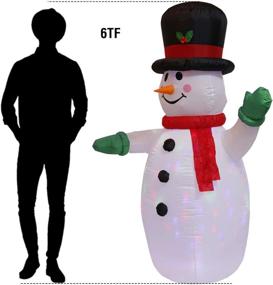 img 3 attached to 🎅 UNIFEEL 6ft Snowman Inflatable: Colorful Kaleidoscope Lightshow for Merry Christmas Yard Decoration with Blower & Adaptor