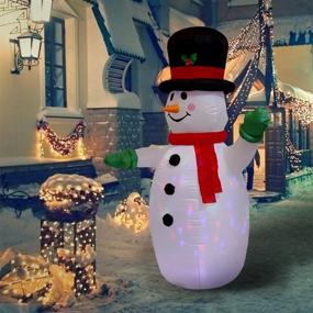 img 4 attached to 🎅 UNIFEEL 6ft Snowman Inflatable: Colorful Kaleidoscope Lightshow for Merry Christmas Yard Decoration with Blower & Adaptor