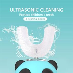 img 3 attached to 🦷 Ultrasonic Electric Toothbrush for Kids - U Type Whitening Toothbrush with 4 Gear Speed, IPX7 Waterproof, Ages 7-15 (Blue Color)