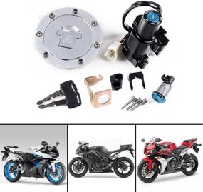 img 3 attached to Compatible Ignition Switch Lock Key & Fuel Gas Tank Cap for Honda CBR 1000RR 2004-2007 & 600RR 2003-2006