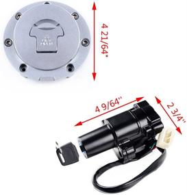 img 2 attached to Compatible Ignition Switch Lock Key & Fuel Gas Tank Cap for Honda CBR 1000RR 2004-2007 & 600RR 2003-2006