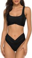 👙 v-cut crisscross swimsuits with ruched longline crop top and high waist - trendy bathing suits with enhanced seo logo