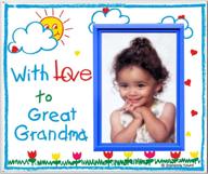 👵 great grandma picture frame - with love to great grandma, classic crayola cute frame - 8.25 x 7" size, fits 3.5 x 5" photo, easy to mail logo