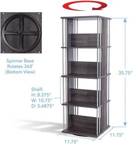 img 3 attached to Atlantic Typhoon Media Spinner Unit: 360° Rotation, 216 CD & 144 DVD Capacity, 4 Shelves, Espresso/Silver Finish - PN82635716