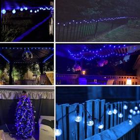 img 2 attached to 🌟 Enhance Your Outdoor Space with Blue 2-Pack 46FT 160 LED Crystal Globe Solar String Lights: Waterproof & Decorative with 8 Lighting Modes for Garden Xmas Party Decor (Blue)