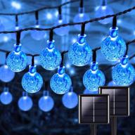 🌟 enhance your outdoor space with blue 2-pack 46ft 160 led crystal globe solar string lights: waterproof & decorative with 8 lighting modes for garden xmas party decor (blue) логотип