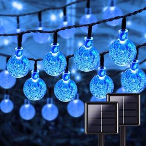 img 4 attached to 🌟 Enhance Your Outdoor Space with Blue 2-Pack 46FT 160 LED Crystal Globe Solar String Lights: Waterproof & Decorative with 8 Lighting Modes for Garden Xmas Party Decor (Blue)