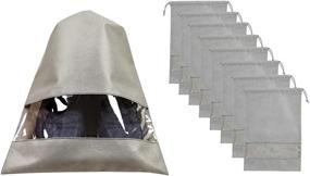 img 4 attached to Dustproof Drawstring Handbags - ANIZER Non-Woven
