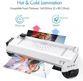 img 3 attached to Versatile 5-in-1 A4 Laminator Thermal Laminating Machine with Trimmer, Corner Rounder, Bonus 20 📸 Laminating Pouches, Photo Frames | Ideal for Home, Office, School & Posters | Elegant White Design