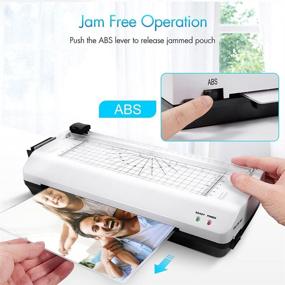 img 2 attached to Versatile 5-in-1 A4 Laminator Thermal Laminating Machine with Trimmer, Corner Rounder, Bonus 20 📸 Laminating Pouches, Photo Frames | Ideal for Home, Office, School & Posters | Elegant White Design