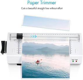 img 1 attached to Versatile 5-in-1 A4 Laminator Thermal Laminating Machine with Trimmer, Corner Rounder, Bonus 20 📸 Laminating Pouches, Photo Frames | Ideal for Home, Office, School & Posters | Elegant White Design