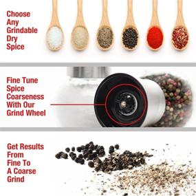 img 1 attached to 2Lb. Depot Premium Stainless Steel Salt and Pepper Grinder Set - Brushed Stainless Steel Pepper Mill and Salt Mill with Glass Round Body - 5 Grade Adjustable Ceramic Rotor