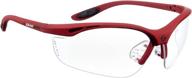 highly visible gearbox vision red frame eyewear set | clear lens with sturdy hard case logo