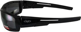 img 1 attached to Global Vision Sly Padded Motorcycle Sunglasses - 🕶️ Gloss Black Frames with 2 Lens Options: Smoke & Yellow