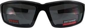 img 3 attached to Global Vision Sly Padded Motorcycle Sunglasses - 🕶️ Gloss Black Frames with 2 Lens Options: Smoke & Yellow