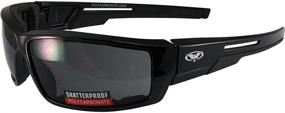 img 2 attached to Global Vision Sly Padded Motorcycle Sunglasses - 🕶️ Gloss Black Frames with 2 Lens Options: Smoke & Yellow