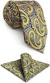 img 4 attached to 🌼 Yellow Paisley Fashion Wedding Necktie