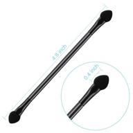 🖌️ aakode double-end eyeshadow brushes - professional cosmetic tool for makeup application, 30 pcs disposable dual sides sponge brushes, 12 cm, black logo