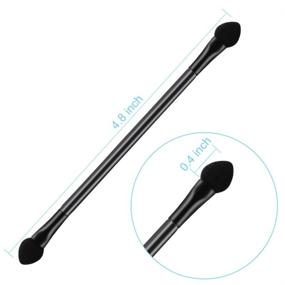 img 4 attached to 🖌️ AaKode Double-End Eyeshadow Brushes - Professional Cosmetic Tool for Makeup Application, 30 PCS Disposable Dual Sides Sponge Brushes, 12 CM, Black