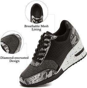 img 2 attached to Cestfini Women's Athletic Shoes with Hidden Wedge Sneakers for Women