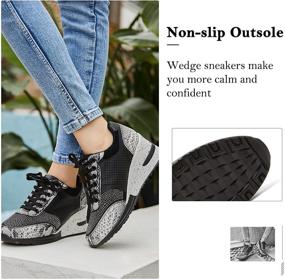 img 1 attached to Cestfini Women's Athletic Shoes with Hidden Wedge Sneakers for Women