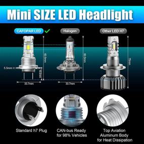 img 3 attached to 💡 H7 Mini LED Headlight Bulb by CAFOPAR - Powerful High/Low Beam & Fog Light, Fanless Design - 55W 6000LM 6000K White Halogen Replacement Lights