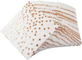 img 1 attached to TONGDE 100-pack of 3ply Rose Gold Foil Paper Cocktail Napkins for Parties, Events, and Family Gatherings - Luxury Beverage Napkins, Folded 5 x 5 Inches (ROSE)