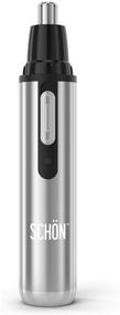 img 2 attached to 🔪 SCHON Stainless Steel 3-in-1 Nose, Eyebrow & Facial Hair Trimmer: Rechargeable and Travel-ready with Soft Carry Bag