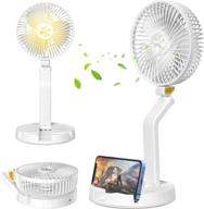 🌀 taipow table fan usb desk fan with adjustable folding design, 7 inch portable fan with 3-level desk lamp, super quiet personal fan featuring 3-speed wind and 5200mah rechargeable battery for office, home, bedroom логотип