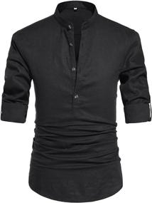 img 4 attached to 👔 Cotton Linen Blend Men's Shirts - NITAGUT Men's Clothing