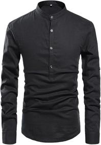 img 2 attached to 👔 Cotton Linen Blend Men's Shirts - NITAGUT Men's Clothing