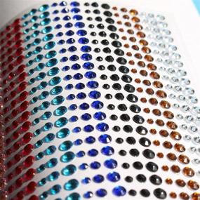 img 3 attached to 💎 900-Piece All-in-One Rhinestone Stickers Sheet: 15 Colors, Various Sizes, DIY Self Adhesive Gem Embellishments for Crafts, Body, Nails, and More