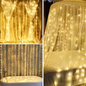 img 3 attached to 🎉 AMIR Upgraded Window Curtain String Lights: Sound Activated Function, Syncs with Any Voice! 9.8 FT 300 LED USB Powered Room Decor Lights for Wedding, Party, Birthday, Christmas, Halloween Decorations