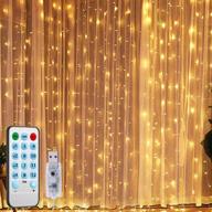 🎉 amir upgraded window curtain string lights: sound activated function, syncs with any voice! 9.8 ft 300 led usb powered room decor lights for wedding, party, birthday, christmas, halloween decorations логотип