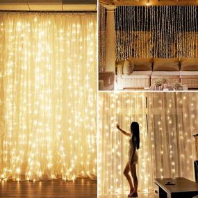 img 1 attached to 🎉 AMIR Upgraded Window Curtain String Lights: Sound Activated Function, Syncs with Any Voice! 9.8 FT 300 LED USB Powered Room Decor Lights for Wedding, Party, Birthday, Christmas, Halloween Decorations