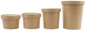 img 2 attached to 🍲 Eco-Friendly Kraft Soup Bowls with Lids - Disposable Food Cups for Take-Outs, Restaurants, and To-Go Lunch - Brown Containers for Soup (25/Pack, 12 oz)