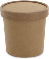 🍲 eco-friendly kraft soup bowls with lids - disposable food cups for take-outs, restaurants, and to-go lunch - brown containers for soup (25/pack, 12 oz) logo