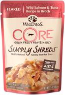 🐱 premium protein rich dry cat food topper - wellness core simply shreds, grain free, 2.8 oz pouch (pack of 12) logo