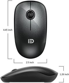 img 1 attached to Беспроводная мышь FD V8 2.4G ультратонкая шумоподавляющая с микроприемником – мышь для ноутбука, компьютера PC, ноутбука MacBook и Chromebook (черный) – в комплекте батарейка
