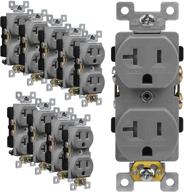 enerlites tamper resistant receptacles industrial 62080 tr gy 10pcs - reliable and secure power outlets for commercial and workplace environments logo