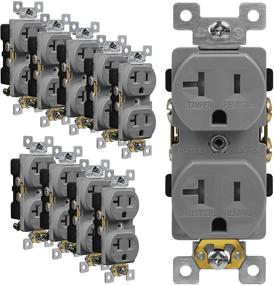 img 4 attached to ENERLITES Tamper Resistant Receptacles Industrial 62080 TR GY 10PCS - Reliable and Secure Power Outlets for Commercial and Workplace Environments